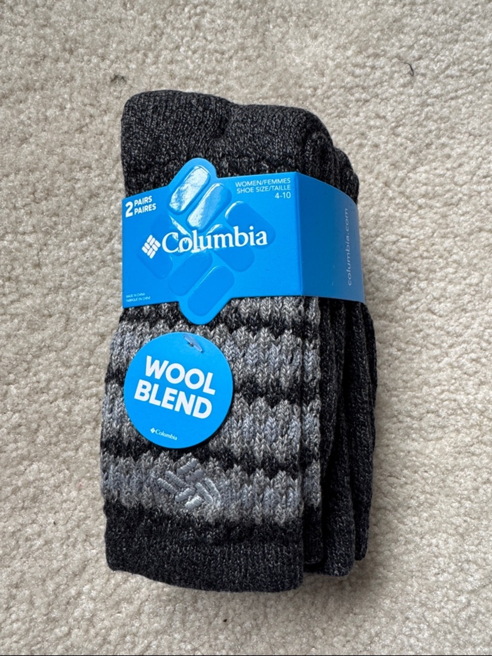 NWT Columbia Women’s Wool Blend Socks - 2 Pairs Women’s size 4-10